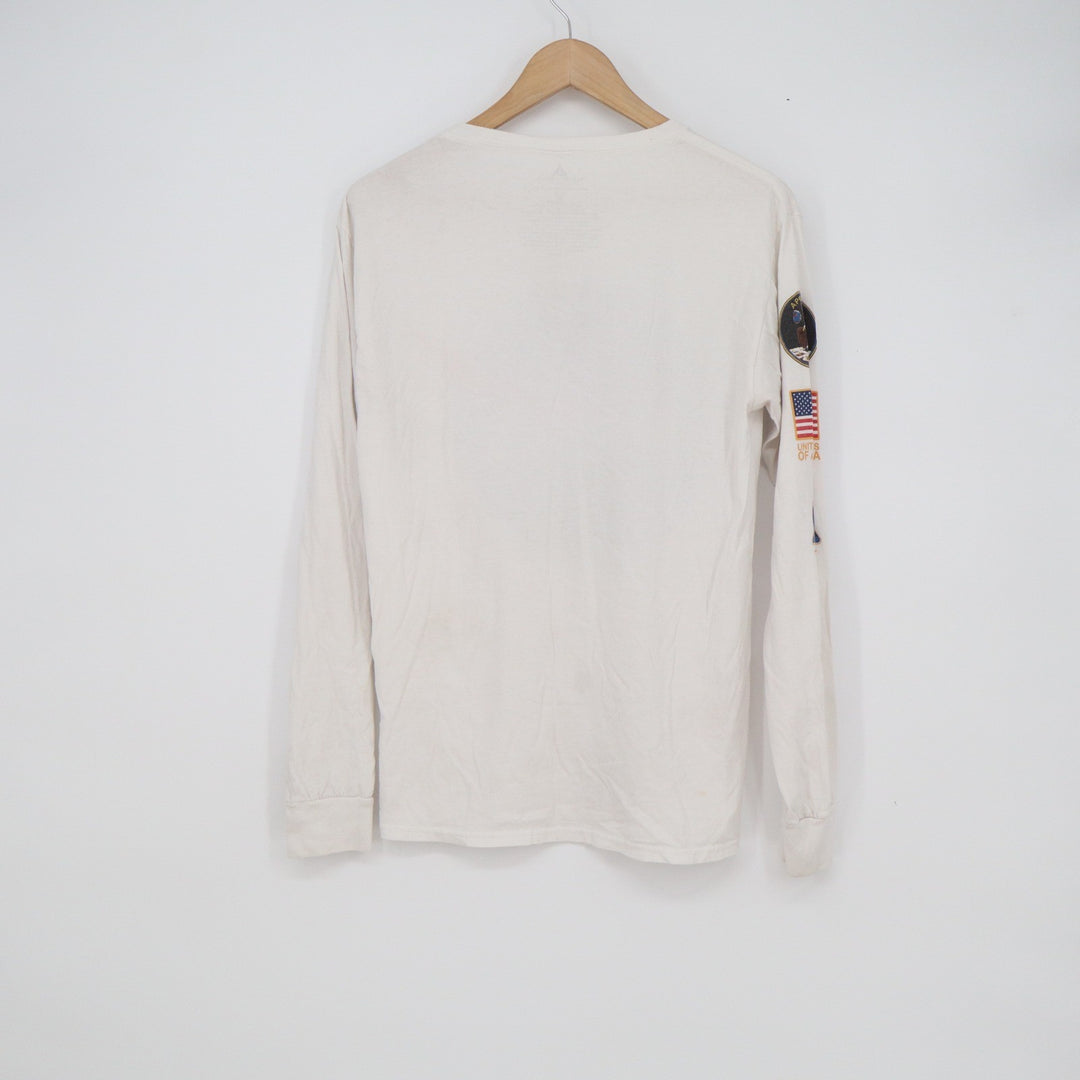 Aldrin Family Foundation NASA Long Sleeve Graphic Tee White Small Space Shuttle
