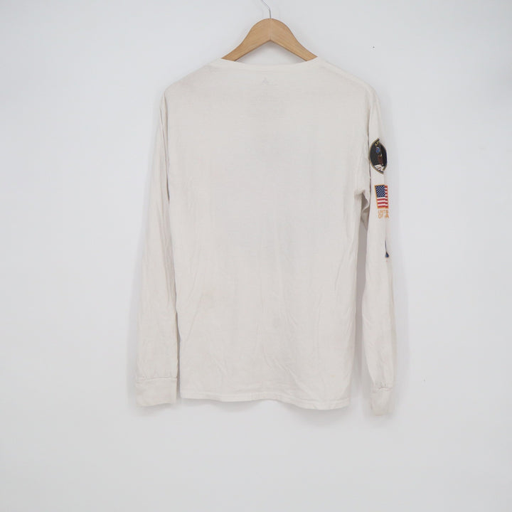 Aldrin Family Foundation NASA Long Sleeve Graphic Tee White Small Space Shuttle