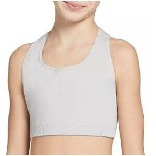 DSG Girls Seamless Core Bra Light Heather Grey Racerback Sports Top XS 6-7