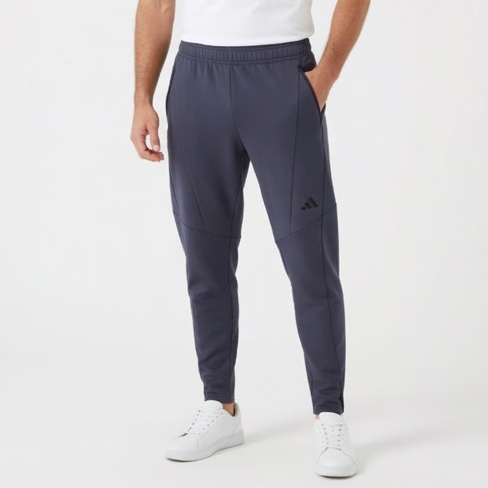 Adidas Mens D4T Knit Training Pants Shadow Navy Blue Slim Fit Joggers L