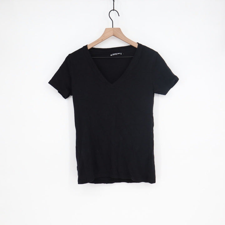 American Giant Classic V Neck T Shirt Black Made in USA Size Small