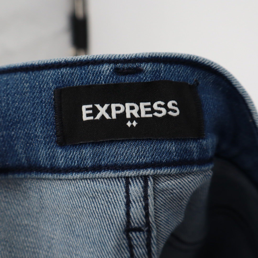 EXPRESS Skinny High Rise Distressed Jeans Blue Size 14 R