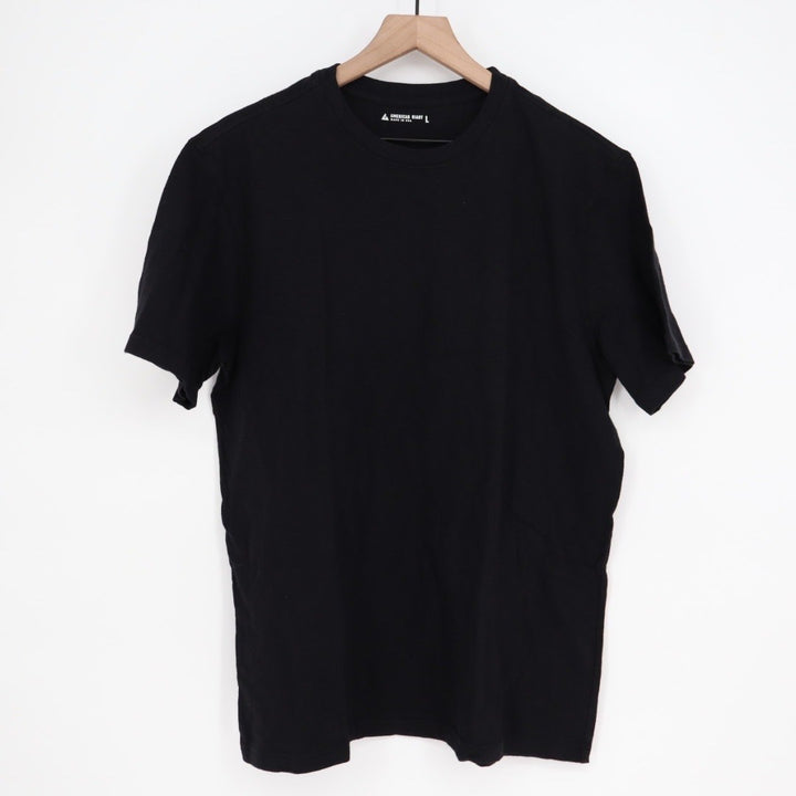 AMERICAN GIANT Mens Black Crew Neck T Shirt Size L Made in USA Cotton