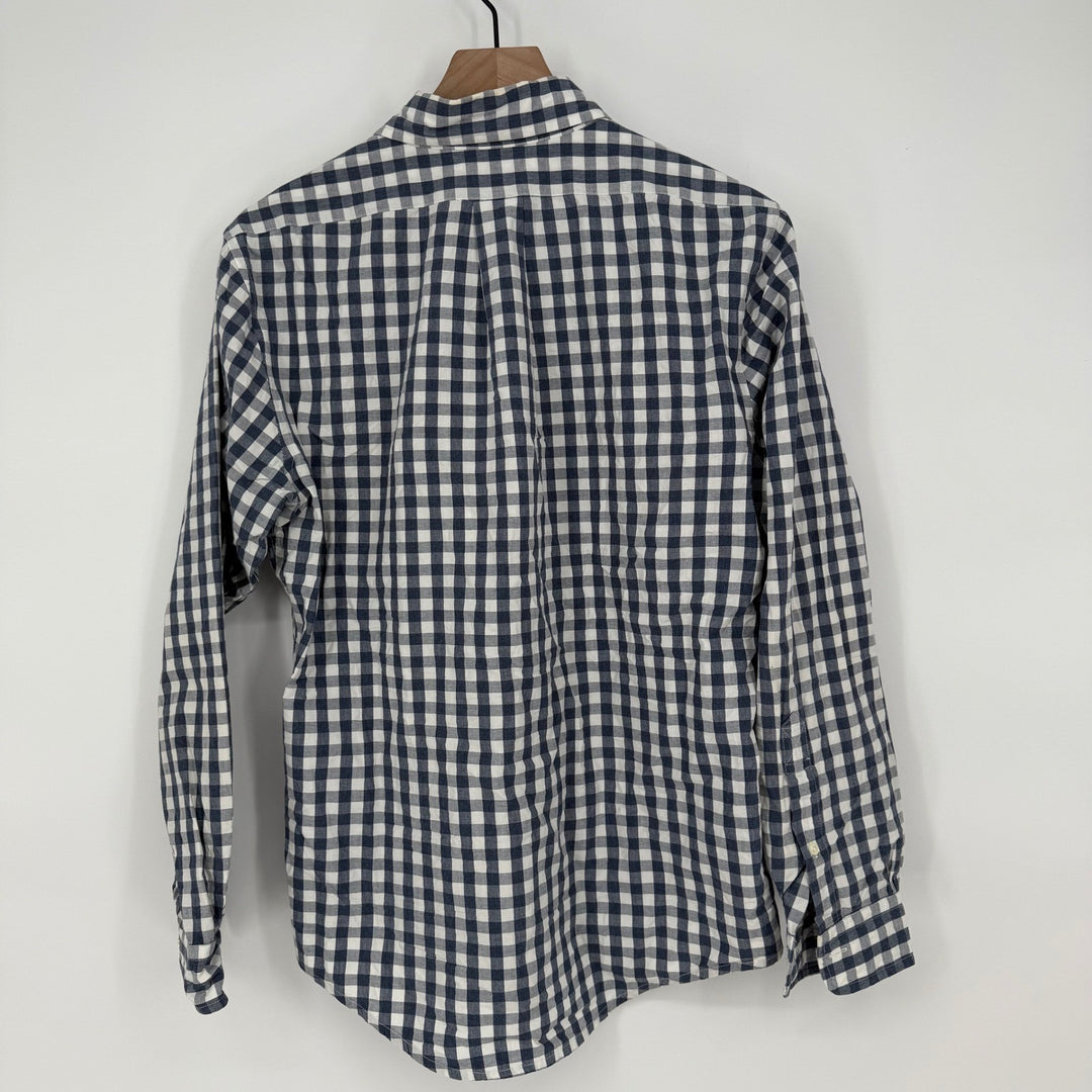 Brooks Brothers 346 Men's Slim Fit Blue Gingham Button Down Shirt Size M