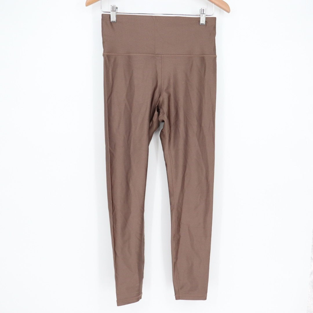 Athleta Elation Shine Tight Leggings Women Medium Brown Stretch Nylon High Waist