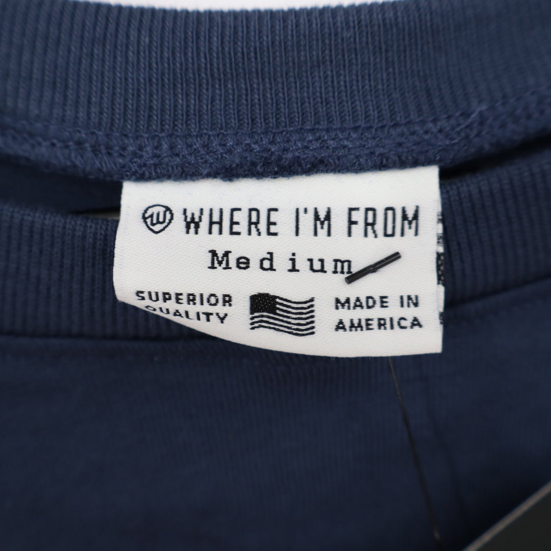 Where I'm From Connecticut USA Navy Blue Graphic T-Shirt Mens Medium