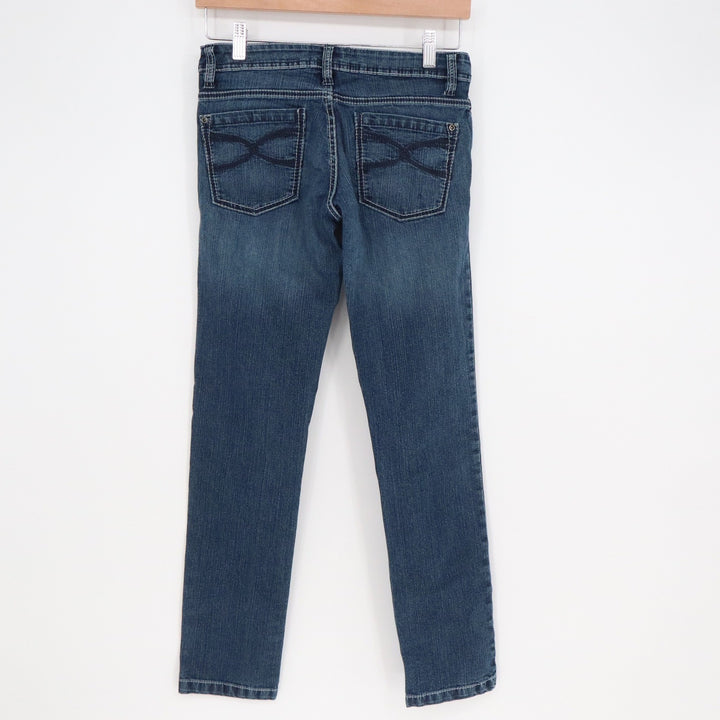 Lola Dark Wash Skinny Jeans Size 9 Blue Denim Stretch Mid Rise Embroidered