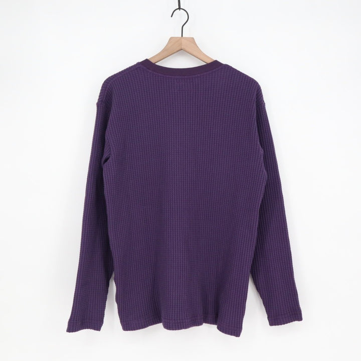 American Giant T-Shirt Mens Large Purple Cotton Waffle Knit Stretch Crew Neck