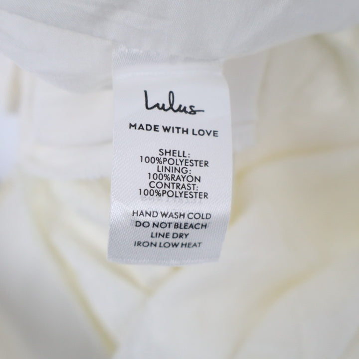 Lulus Unique Perfection Mini Dress Womens M White Floral Jacquard One-Shoulder