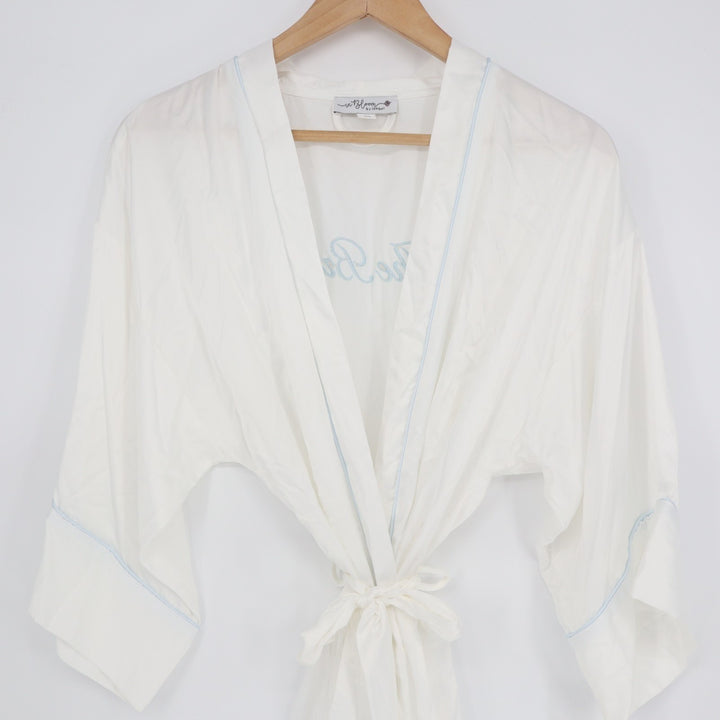 In Bloom by Jonquil The Bride Wrap Robe Womens Medium White 3/4 Dolman Sleeve