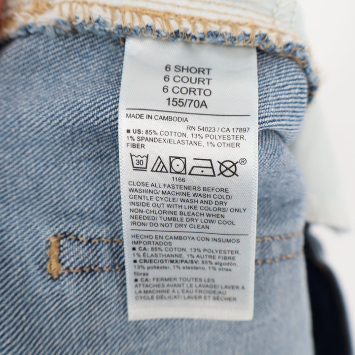 Old Navy Wow Boyfriend Jeans Womens 6S Blue Cotton Stretch Mid Rise Straight Leg