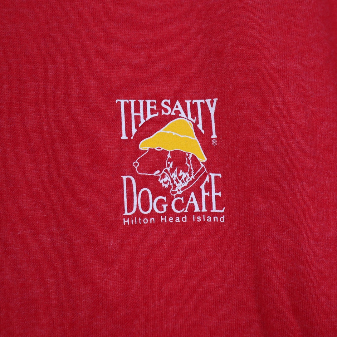 Hanes Beefy-T The Salty Dog Cafe Hilton Head Island Red Graphic T-Shirt Mens M