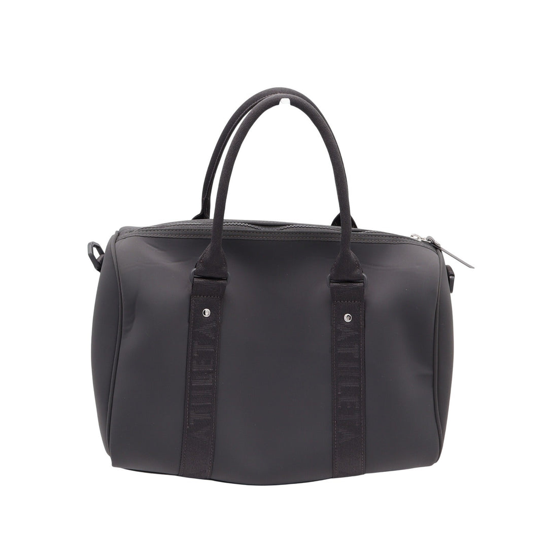 Athleta Coffee Run Neoprene Bag Black Duffle Gym Travel Barrel Bag