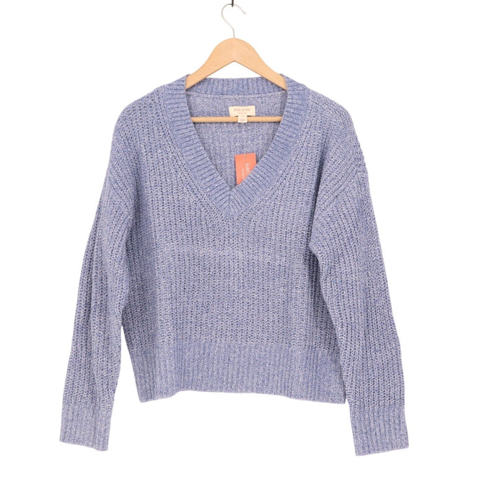 State Of Day Intimates 2-pc Pajamas Set Womens L Blue Waffle Knit Long Sleeve