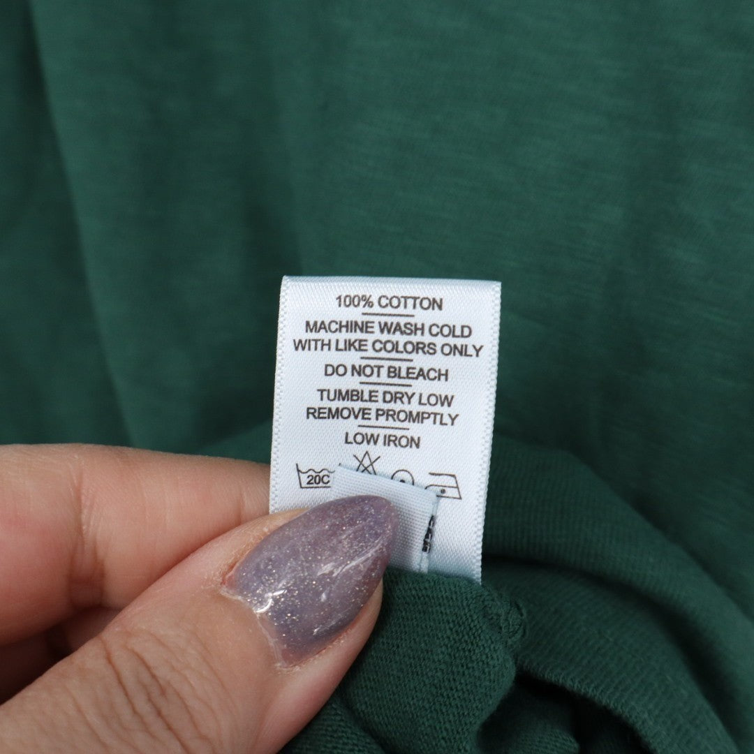 American Giant Premium Slub T-Shirt Mens Medium Green Crew Neck Long Sleeve