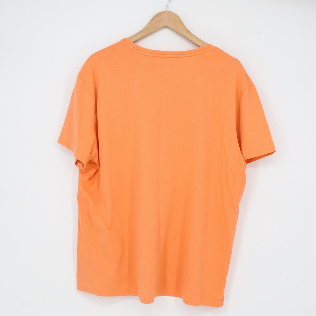 Polo Ralph Lauren T-Shirt Mens XL Solid Orange Blue Pony Logo Excellent