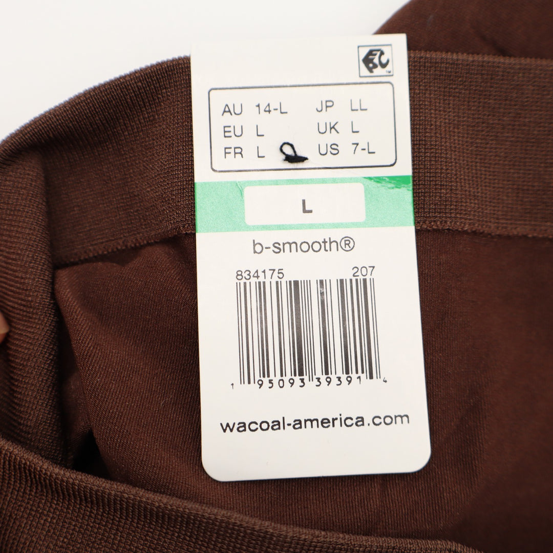 Wacoal B-Smooth Hi Cut Brief Panty Womens Large Hot Fudge Stretch Nylon Ribbed
