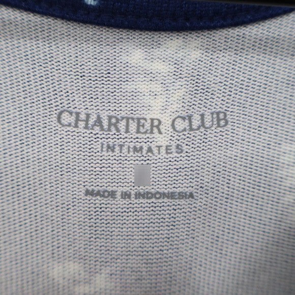 Charter Club Intimates Sleep Shirt Navy Blue Pine Tree Soft Knit Medium
