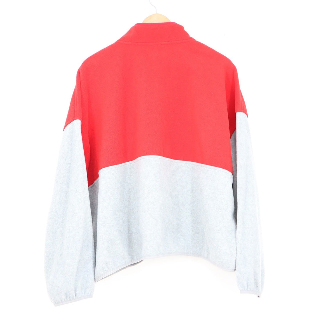 Old Navy 94 California Mens XXL Red Grey Colorblock Fleece Quarter Zip