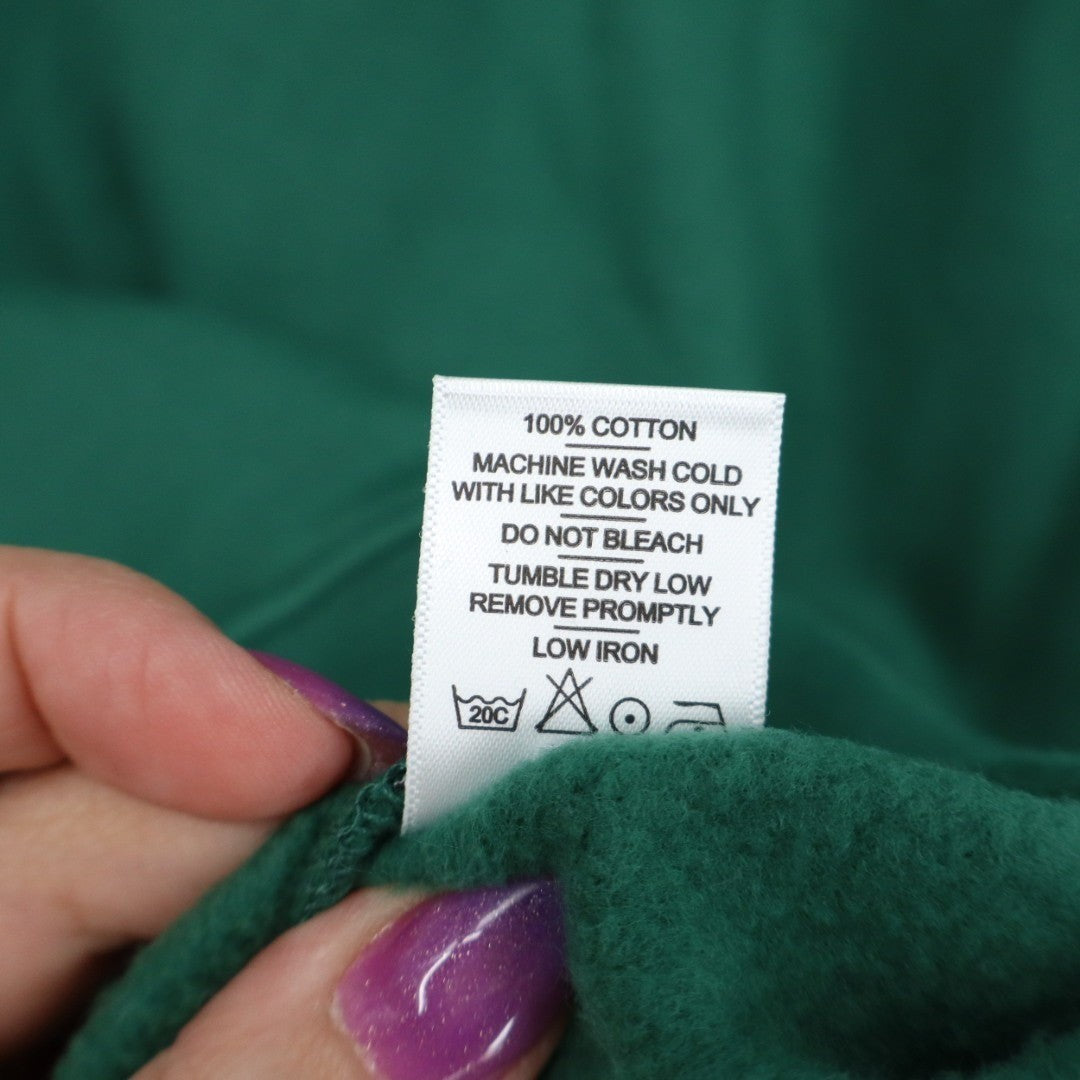 American Giant Sweatshirt Mens L Green Logo Fleece Lined Cotton Raglan Sleeve