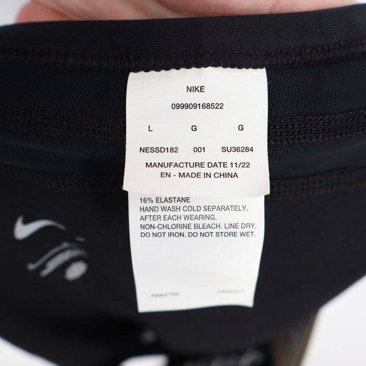 Nike Swim Womens Black High Waist Bikini Bottom Size Large