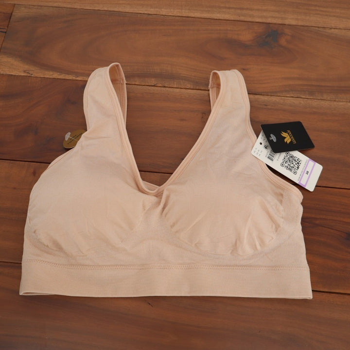 Bali B-Smooth Wire Free Bralette Bra 38 Rose Dust Stretch Seamless Wide Straps