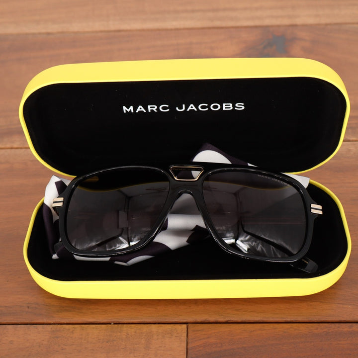 Marc Jacobs MARC 415/S Black Gold Aviator Sunglasses with Case and Cloth