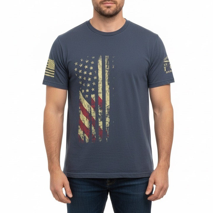 Grunt Style Whiskey Helps T-Shirt Mens M Midnight Navy Crew Neck Short Sleeve
