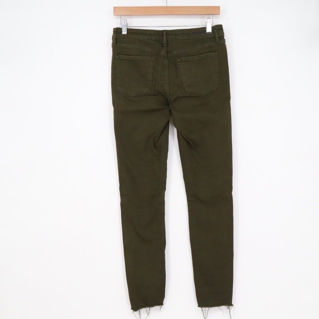 Articles of Society Olive Green Raw Hem Skinny Jeans Size 27