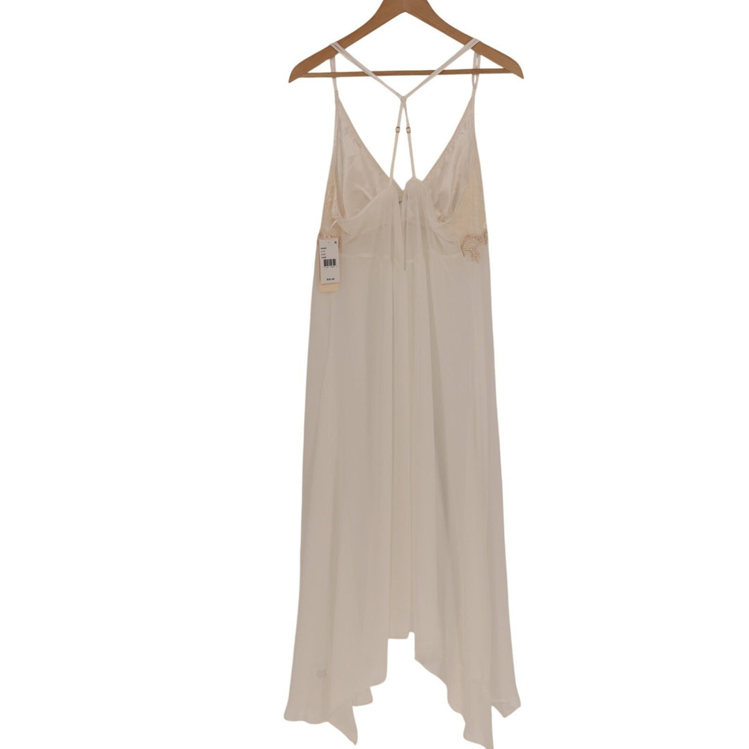 Linea Donatella Keepsake Lace-trim Chemise Nightgown Womens XL Beige Sleeveless