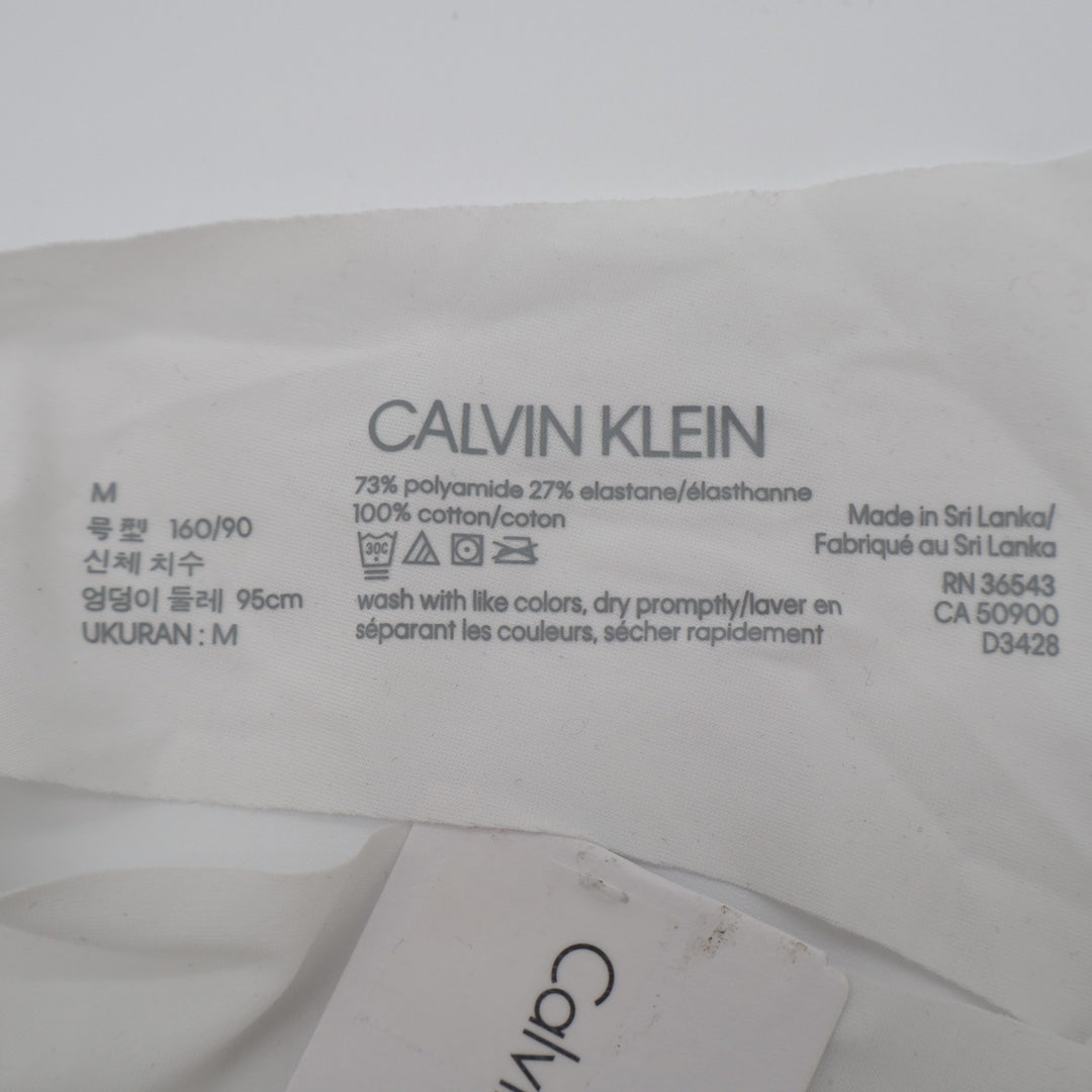 Calvin Klein Invisibles Thong Panty Womens M White Stretch Seamless Flexible Fit