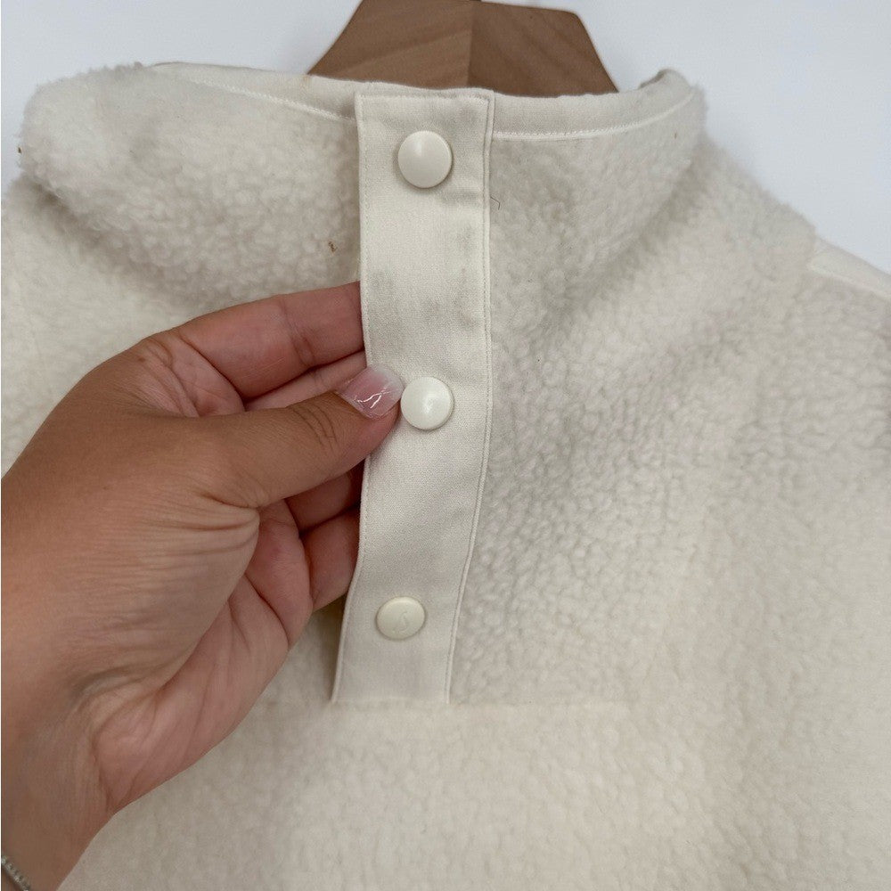 Allbirds Women's Fluff Fleece Pullover Natural White Size L