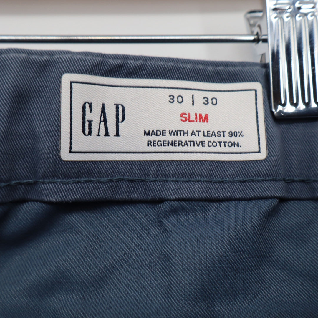 Gap Chinos Mens 30/30 Slim Blue Regenerative Cotton Stretch Pants Excellent
