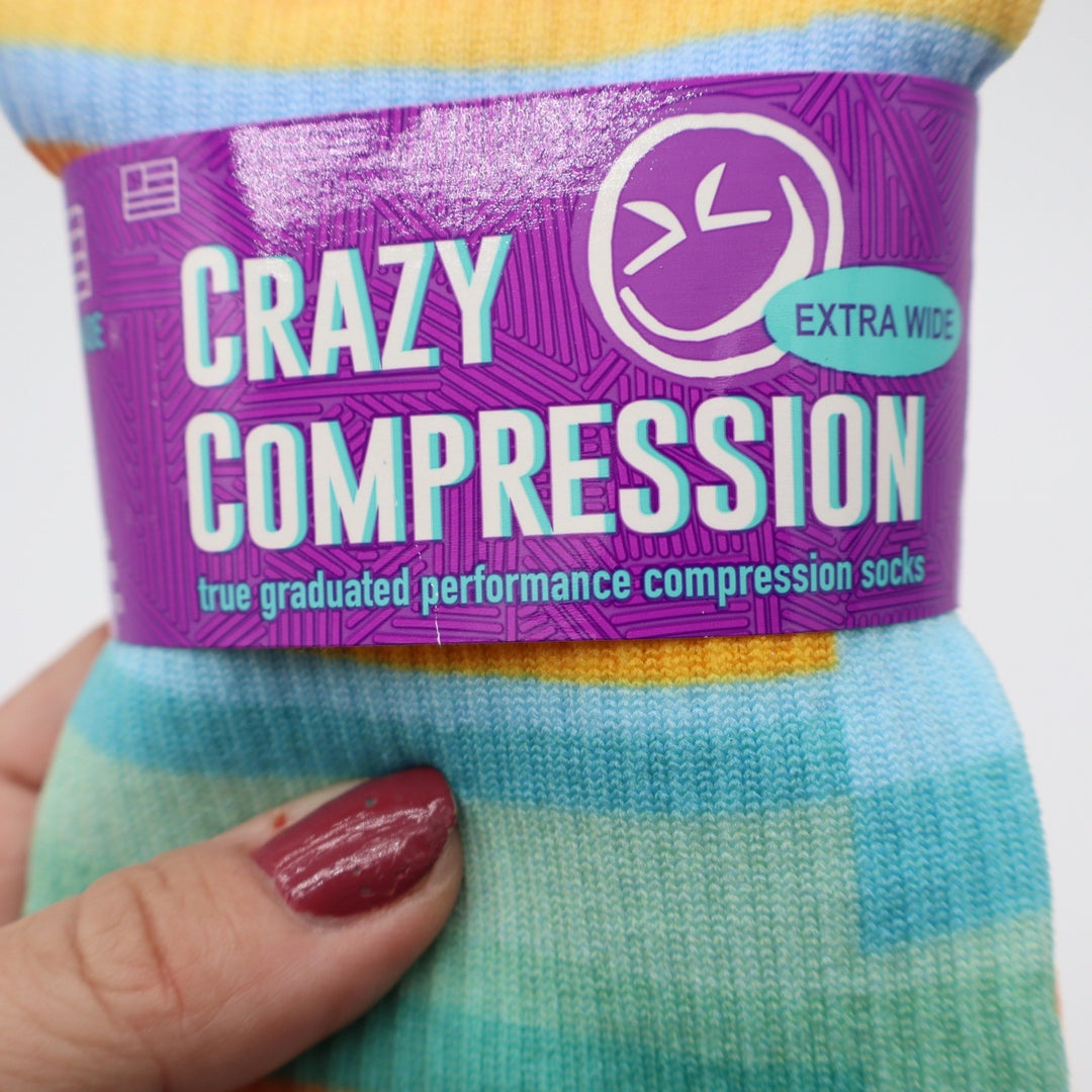 Crazy Compression Socks Unisex OS Extra Wide Graduated Performance Multi New