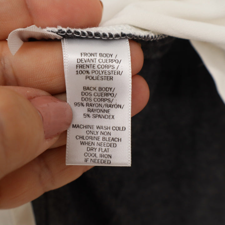 Ann Taylor LOFT Womens Medium Mixed Media Sleeveless Top White Charcoal Grey M
