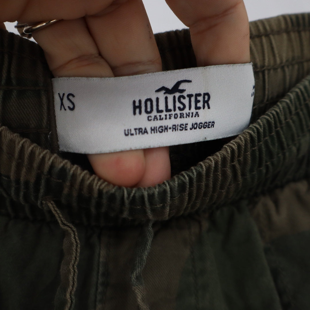 Hollister Ultra High-Rise Joggers Camo Green Brown XS Elastic Waist Drawstring
