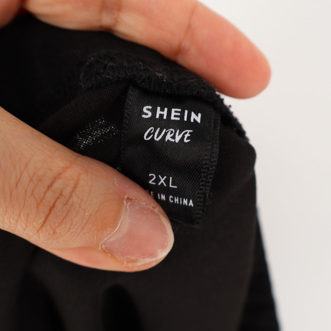 Shein Curve Ponte Pants Womens 2XL Black Stretch High Rise Elastic Waist Tapered