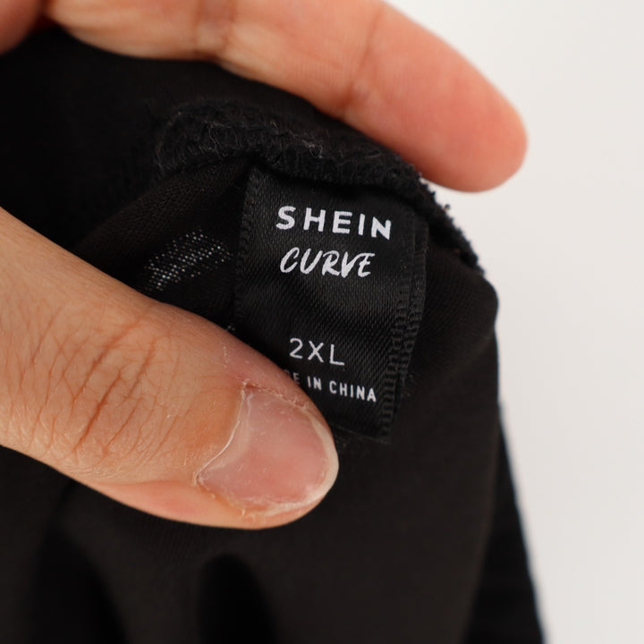 Shein Curve Ponte Pants Womens 2XL Black Stretch High Rise Elastic Waist Tapered