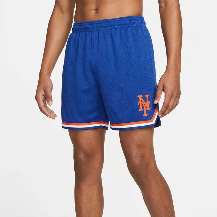 MLB New York Mets Youth Blue Mesh Athletic Shorts Size M 5/6 NY Logo