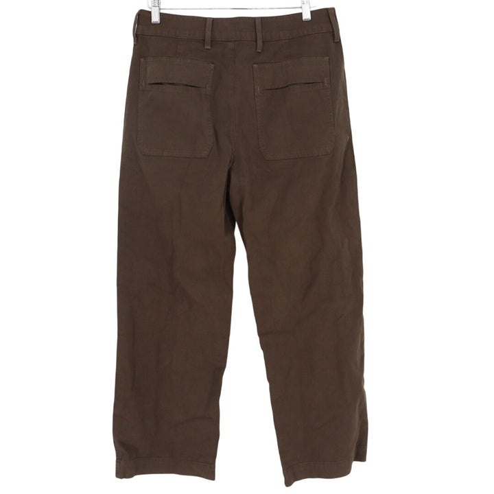 American Giant Ankle Pants Womens 12 Brown Cotton Stretch Wide Leg Streetwear