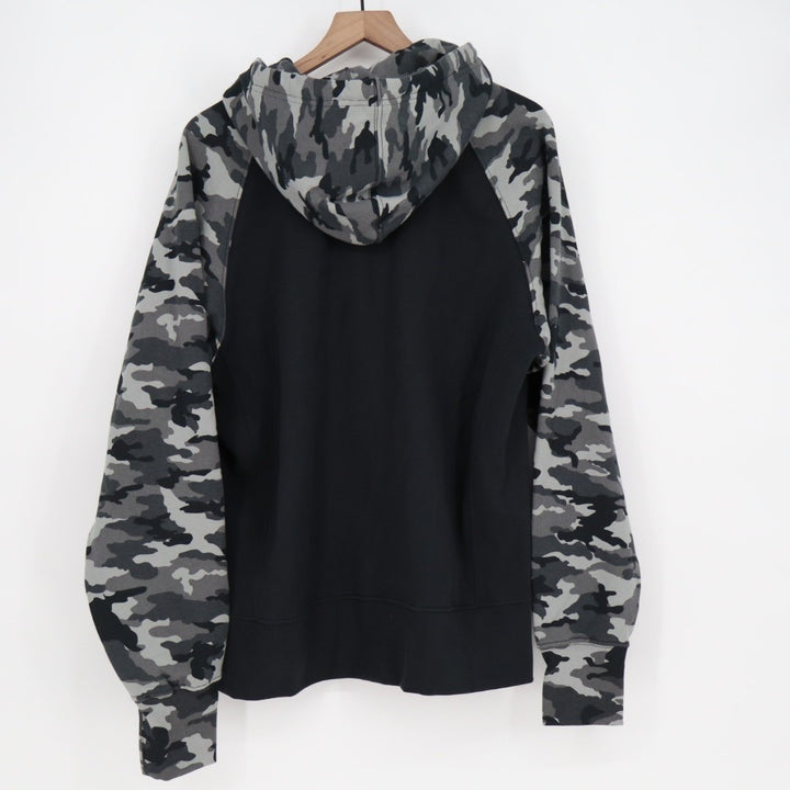 American Giant Classic Hoodie Men Large Black Full Zip Cotton Camo Raglan Sleeve