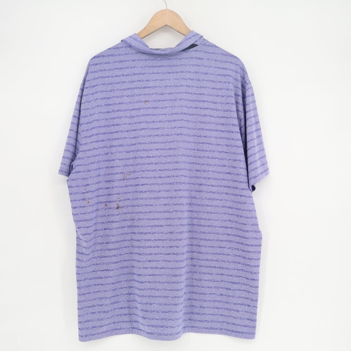 Nike Dri-Fit Polo Shirt Mens 2XL Purple Striped Stretch Short Sleeve Pullover