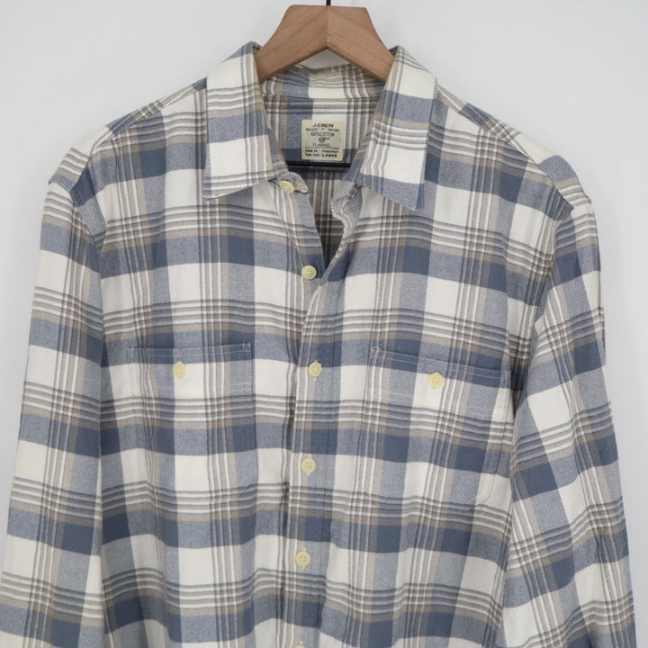 J. Crew Flannel Shirt Mens Large Multicolor Plaid Cotton Casual Wear Button Up