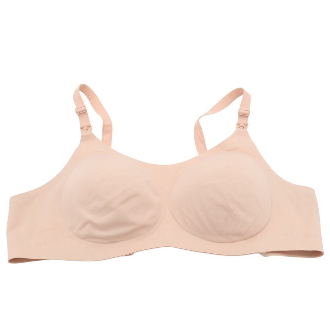 Momcozy Nursing Bra Womens 2XL Beige Nylon Stretch Adjustable Strap Wireless