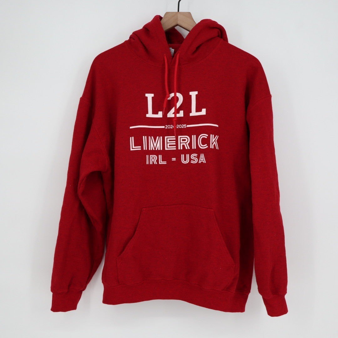 Gildan Heavy Blend Red L2L Limerick IRL USA Hoodie Sweatshirt Size L