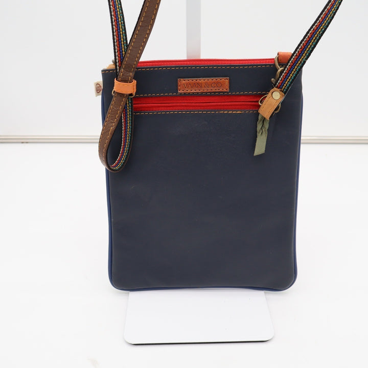 Vaan & Co Leather Colorblock Crossbody Bag Multicolor Rainbow Strap