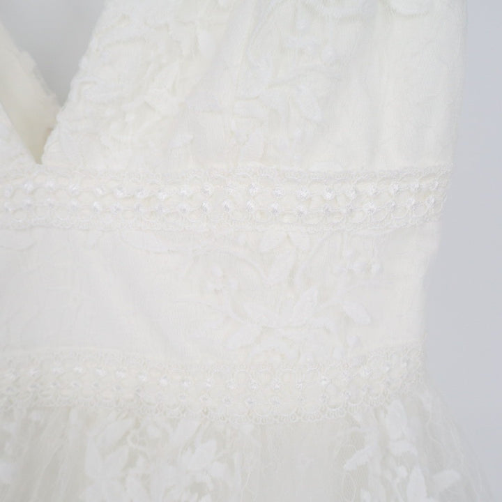 Lulus Sweetest Beloved Maxi Dress Womens XS White Mesh Embroidered Sleeveless