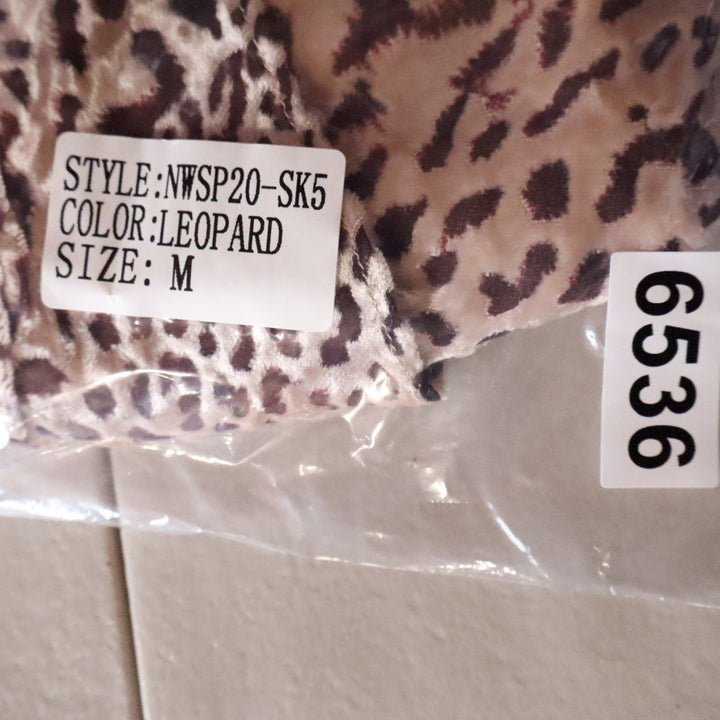 Naked Wardrobe Leopard Print Ruched Asymmetrical Mini Skirt Medium