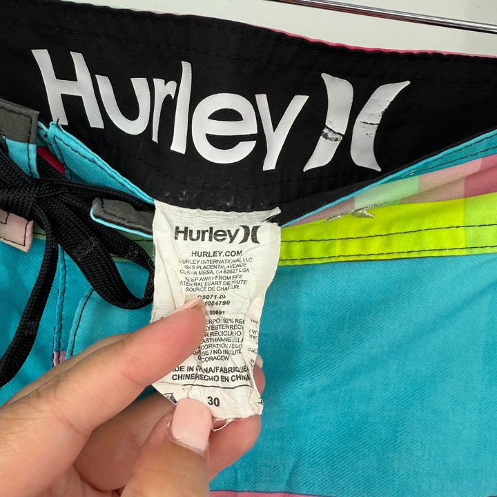 Hurley Phantom Board Shorts Mens 30 Multicolor Colorblock Beach Surf Swimwear