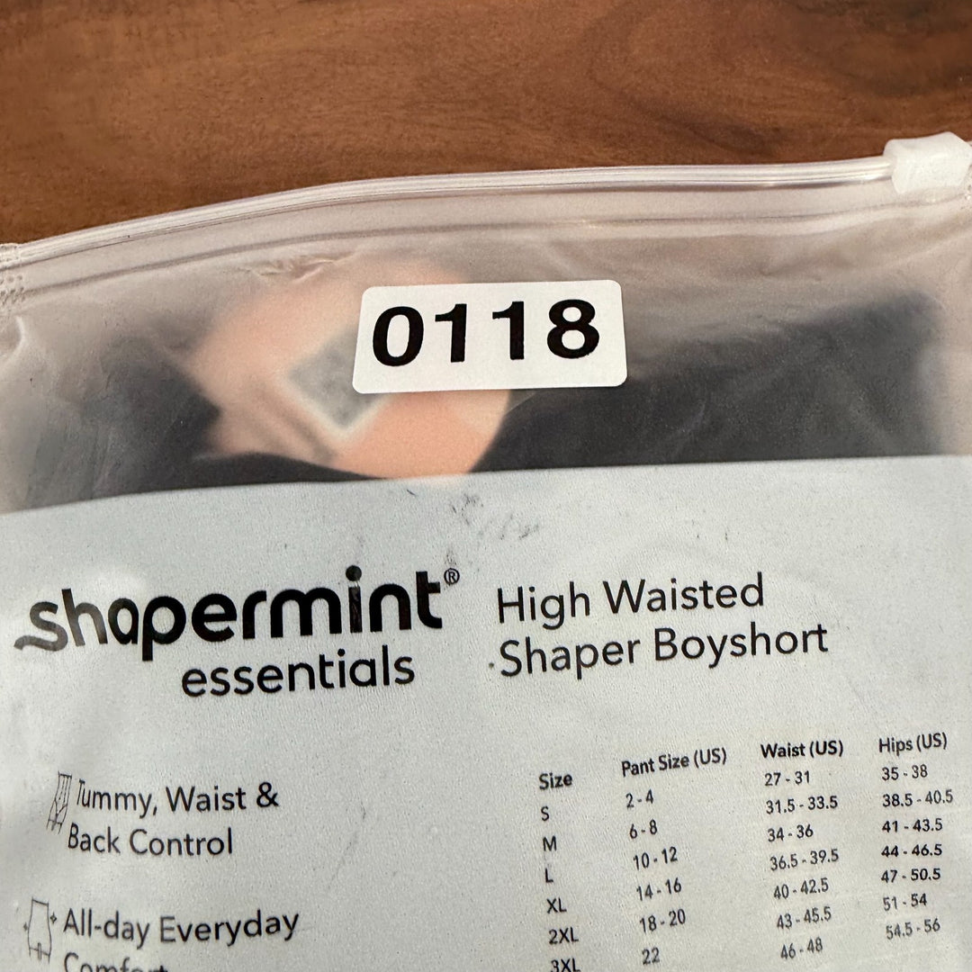 Shapermint Essentials High Waisted Shaper Boyshort Womens 4XL Black Shapewear